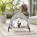 Portable Elevated Cooling Dog Bed with Shade Canopy - Small/Medium