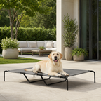 XXL Elevated Cooling Dog Bed for Large Breeds - Graphite Gray