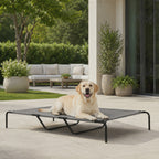 XXL Elevated Cooling Dog Bed for Large Breeds - Graphite Gray